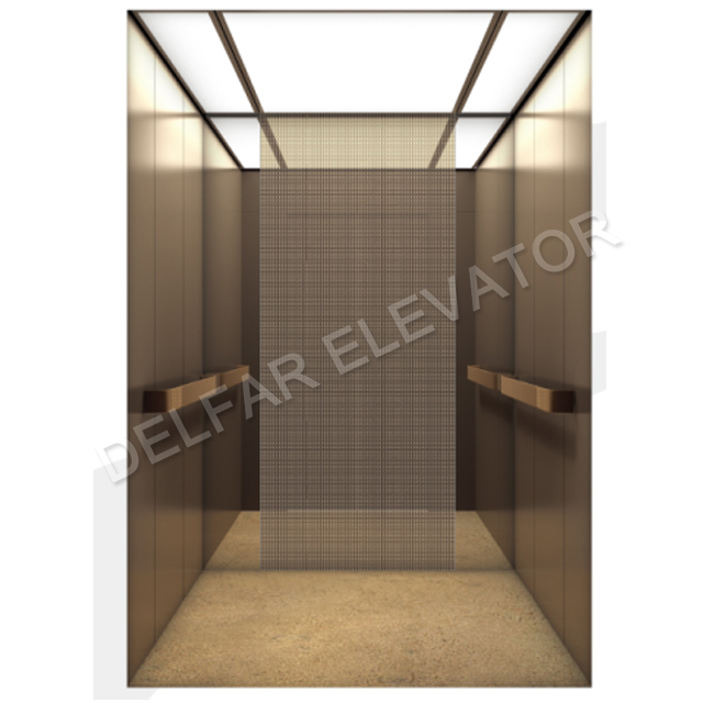 Пассажирский лифт с золотым зеркалом шампанского и высоким качеством